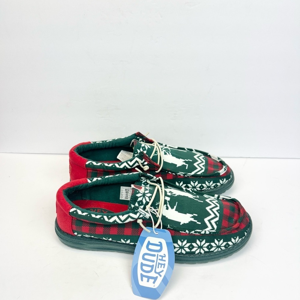 Hey Dude Shoes Mens Size 10M Green Wally Holiday Cheers Crhistmas Xmas NWT